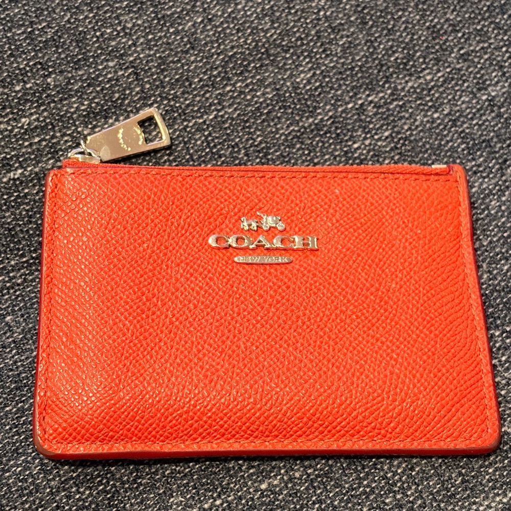 Coach Bright Orange Leather Wallet